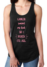 Load image into Gallery viewer, Cancer Touched My Boob, So I Kicked Its Ass Women&#39;s Breast Cancer Shirt