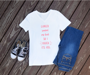 Cancer Touched My Boob, So I Kicked Its Ass Women's Breast Cancer Shirt