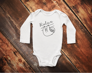 Cute Relax Sloth Baby Bodysuit