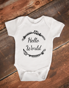 Hello World Baby Girl Bodysuit