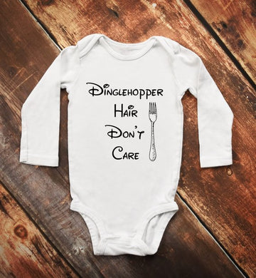 Dinglehopper Hair Don't Care Baby Bodysuit