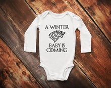 Load image into Gallery viewer, A Winter Baby Is Coming Baby Bodysuit