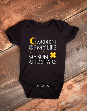 Moon of My Life/My Sun and Stars Cute Baby Bodysuit