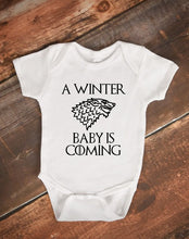 Load image into Gallery viewer, A Winter Baby Is Coming Baby Bodysuit