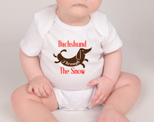 Load image into Gallery viewer, Dachshund Through The Snow Cute Baby Bodysuit