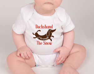 Dachshund Through The Snow Cute Baby Bodysuit