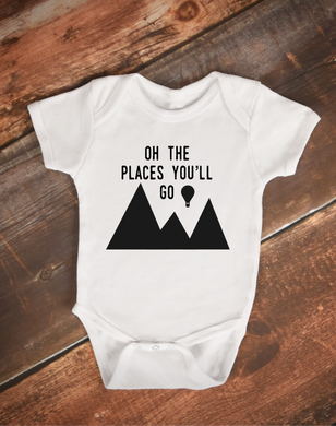 Oh The Places You'll Go Air Balloon Baby Bodysuit