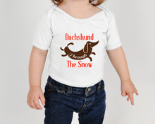 Load image into Gallery viewer, Dachshund Through The Snow Cute Baby Bodysuit