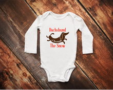 Load image into Gallery viewer, Dachshund Through The Snow Cute Baby Bodysuit