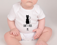 Load image into Gallery viewer, Don&#39;t Cross Me Black Cat Baby Bodysuit