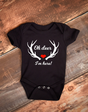 Oh Deer, I'm Here Baby Bodysuit